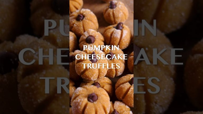 Pumpkin Cheesecake Truffles- The cutest fall dessert 🍂🎃 #12tomatoes #recipe #fallaesthetic