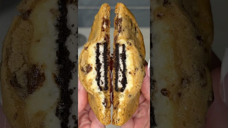viral oreo cheesecake stuffed cookies recipe 🍪 #recipe #shorts #cookies #easyrecipe #dessert #food
