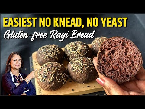 Easy No Knead Bread without Yeast | Ragi Bread Recipe | Vegan Bread | Gluten-free Recipes