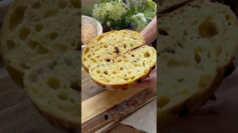 SAFFRON – RAISINS SOURDOUGH BREAD RECIPE💛 🤩 #sourdoughbread #breadrecipe