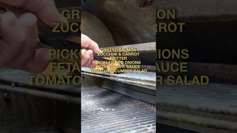 this is what i made as a private chef in beverly hills. Grilled salmon. Zucchini-carrot fritter.