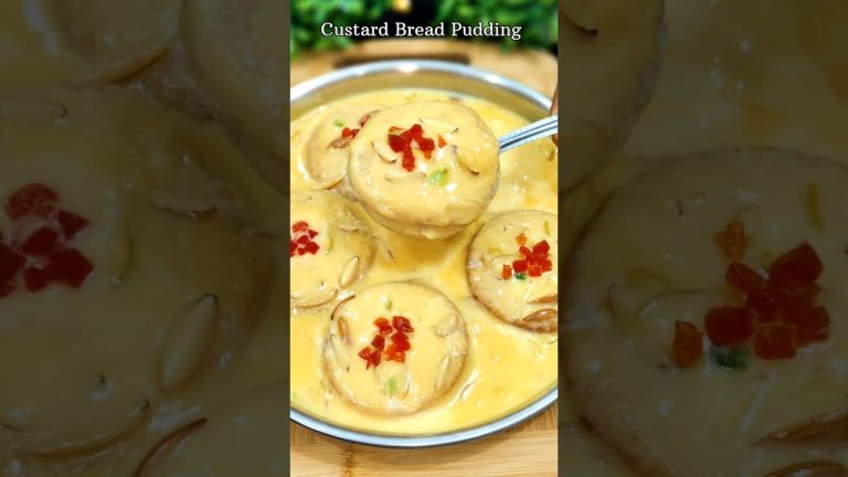 Custard Bread Pudding Recipe | Milk Bread Dessert recipes #milkbread #bread #custard #recipe