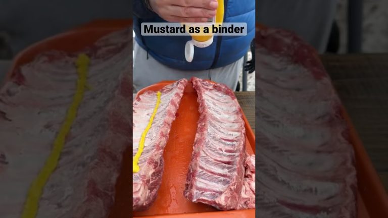 How to Prep Babyback Ribs for the Smoker. Peel membrane. Mustard as a binder. Add rub. #bbqribs
