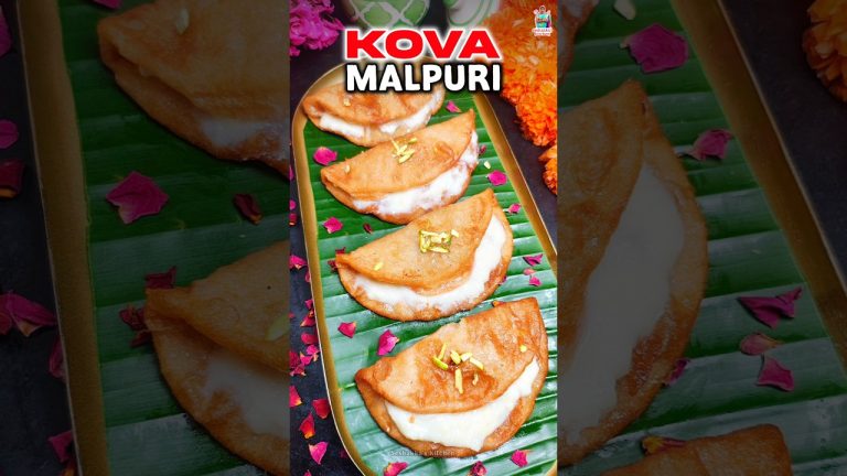 అన్నీ ఇంట్లో ఉండే వాటితోనే చేసే ఈజీ స్వీట్ కోవా మాల్పూరి 😋| Kova Malpuri #sweets #shorts #trending
