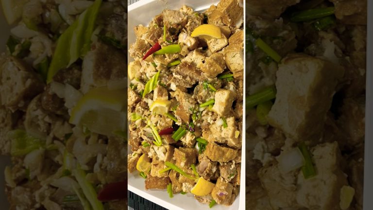 Cooking Fried Pork Belly and Tofu #recipe  #cooking #fortnite  #delicious #friedporkbelly