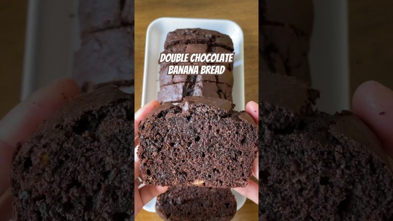 Double Chocolate Banana Bread 🍌 recipe is in the description  #babanabread #chocolate
