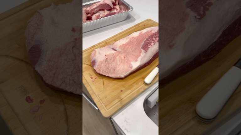 Trimming Brisket at Midnight… 12 Hours to Perfection Begins 😤🔥#bbq #nfl #food #amazing