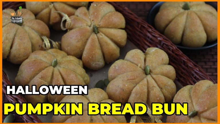 Pumpkin Bread Bun recipe | Halloween Pumpkin Buns | Eggless Pumpkin Bun
