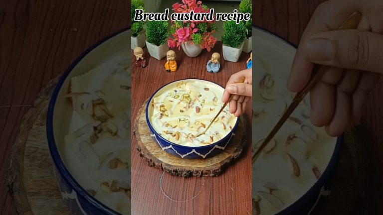 Bread Custard Recipe 😋#shorts #viralvideo #trending#@Cookingwithlushi #ytshorts #bread #custard