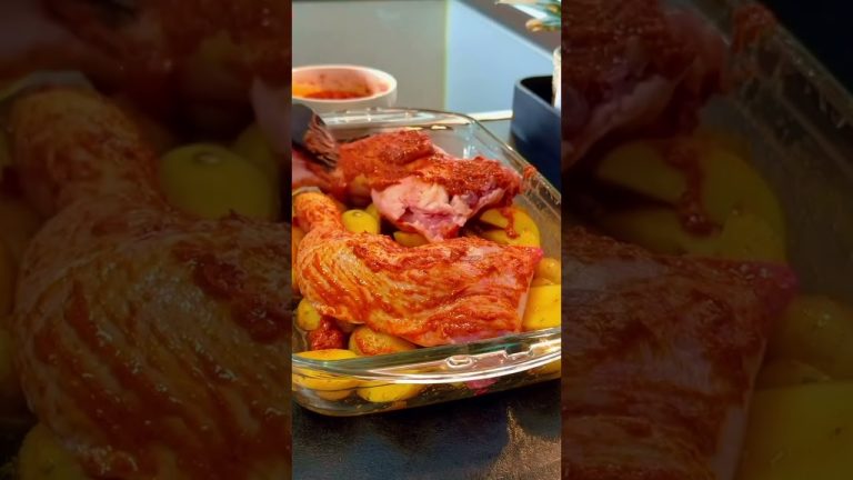 grilled chicken with potato in oven #grilledchicken #grilledmeat #shorts