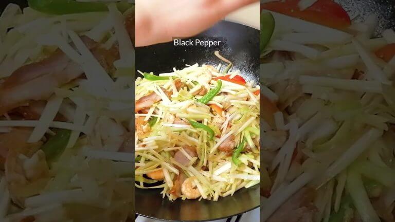 Authentic Singapore Noodles with BBQ Pork and Shrimp #chsecretrecipes