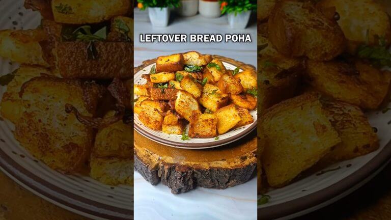 🍞 Leftover Bread Poha Recipe | Healthy Breakfast | Quick Snack Idea #shorts