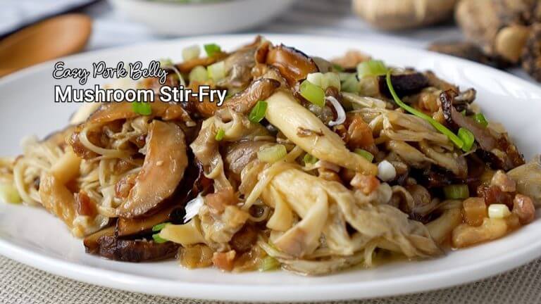 Easy Mixed Mushroom Stir Fry with Pork Belly | Quick and Healthy Mushroom Stir Fry Chinese Style