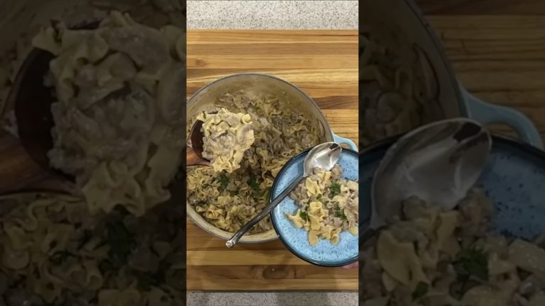 Creamy Ground Beef Stroganoff Skillet 🍄 | One Pan Comfort Food