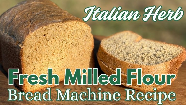 Fresh Milled Flour Italian Herb Bread | Easy Bread Machine Recipe 1.5 lb, 1 lb, 2 lb Sandwich Bread