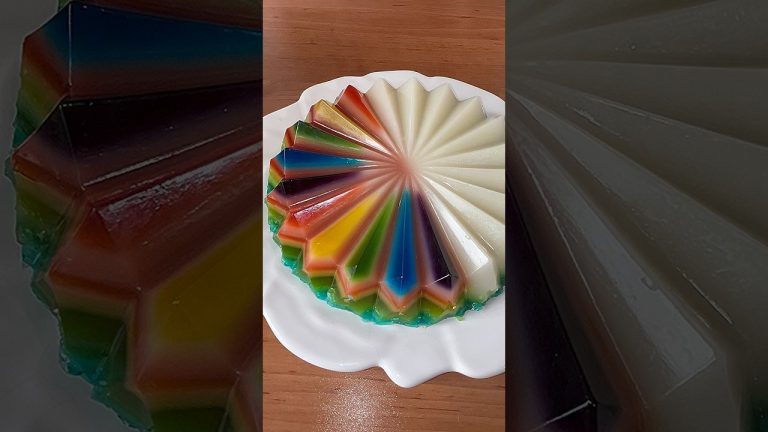 Let’s make rainbow jelly 🌈🍮 #jelly #jellycake #dessert #asmr