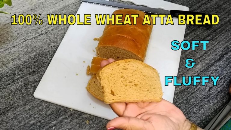 100% Whole Wheat Atta Bread Recipe | Homemade Atta Bread | No Maida or Preservatives