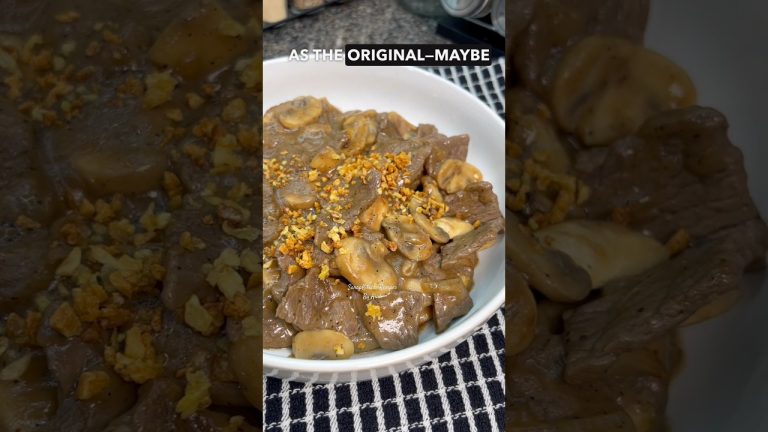 Delicious Garlic Pepper Beef Jollibee Style | Easy Homemade Beef Recipe with Mushroom Sauce |