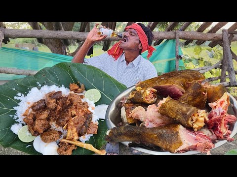 Woww – Pork Fry 👌 Cooking and Eating & Drinking village Man Village Life