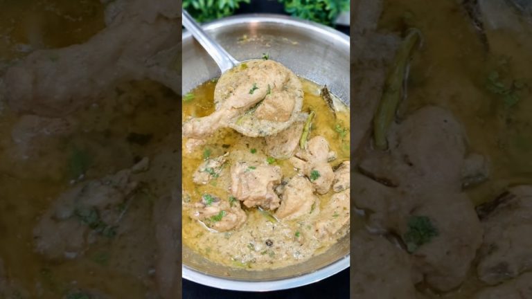 Malai Chicken karahi recipe | white Chicken Malai Tikka Gravy #shorts #chickenrecipe #recipe