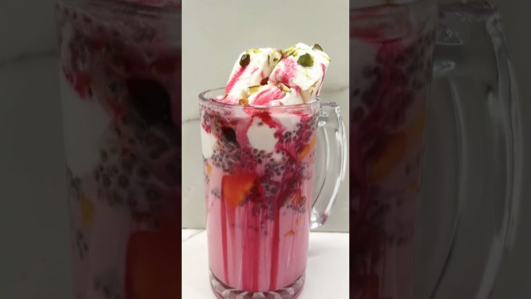 💖 Rose falooda  Recipe  #shorts #youtubeshorts #drinks #trending
