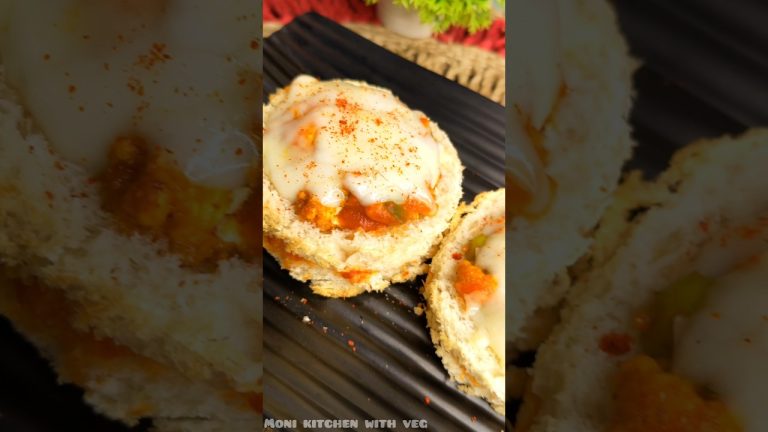 cheesey instant mini bread pizza | quick recipe at home #veg#recipe#pizza