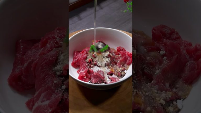 Stir-fried beef with mushrooms, tender and juicy, very delicious #cooking #foodtutorial