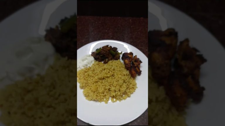 Three legends. One plate. Beef roast, chicken fry, veg biriyani. #shorts #youtubeshorts