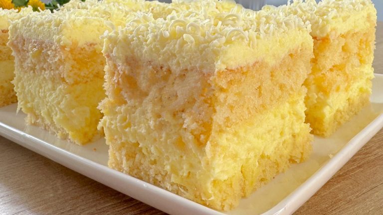 Easy Pineapple Cake Recipe! Cake that melts in your mouth – Quick and Delicious Homemade cake!