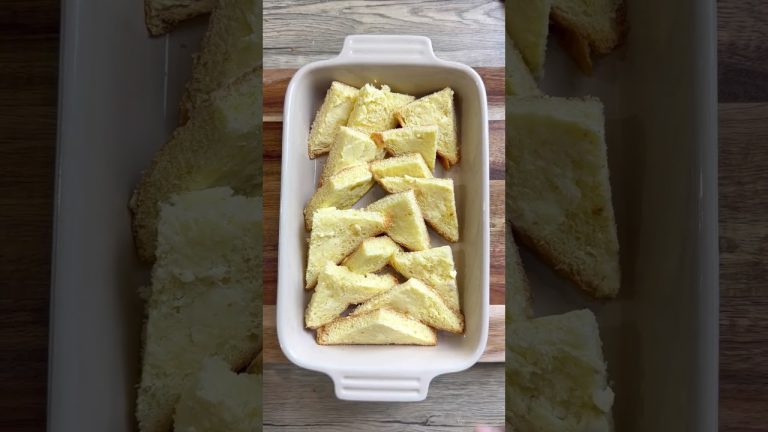 EASIEST Bread and Butter Pudding Recipe – 7 minute prep! #dessertrecipe #recipe #breadandbutter