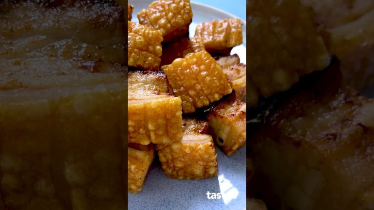 We made the crispiest pork belly in the air fryer!