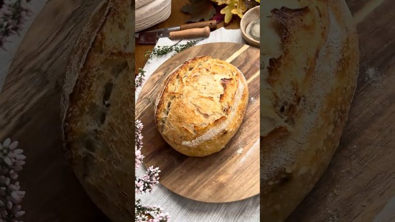 SOURDOUGH BREAD RECIPE 🤍 Thyme & Dried Mushroom Powder 🌿 #sourdoughbreadrecipe