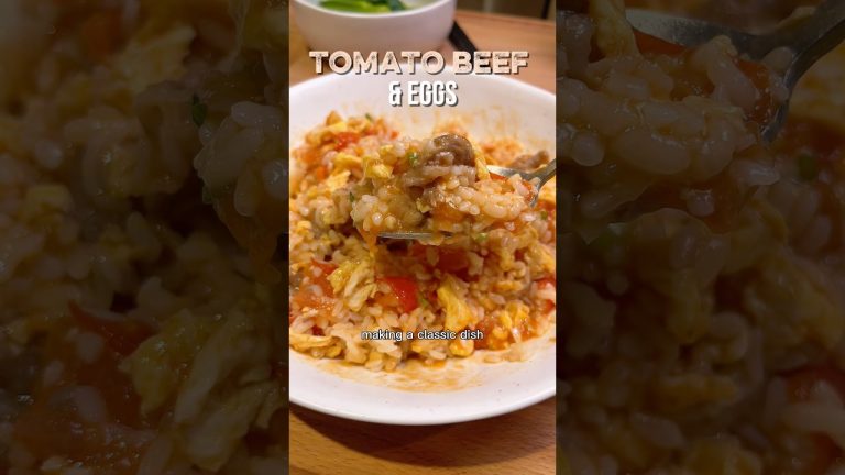 Tomato egg and beef rice in 30 minutes #cooking #recipe