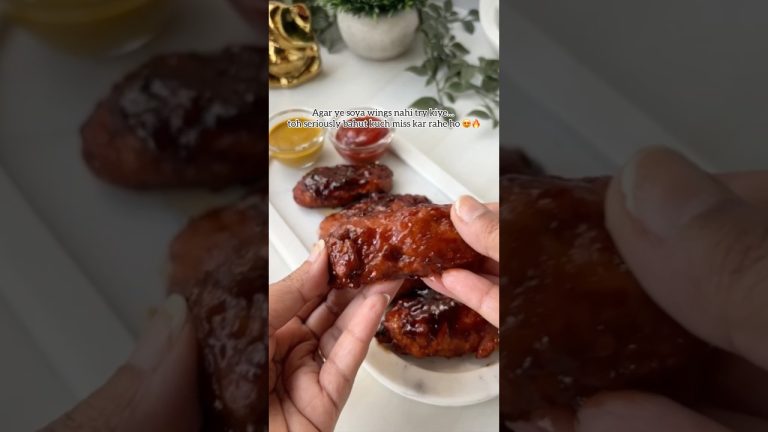 Soya wings in bbq sauce recipe #soyawings #10minutemeal  #soyachaap #snacking