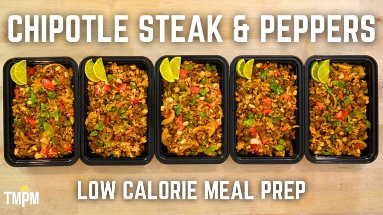 Chipotle Steak & Pepper Bowls Meal Prep | 497 Calories Each