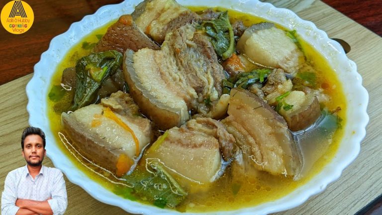 Northeast India Style Boil Pork Recipe | Pork Boil With Mejenga Leaves | Pork Boil Recipe In Cooker