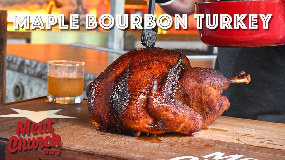 How to Smoke Maple Bourbon Turkey and Make a Fall Spiced Whiskey Sour!