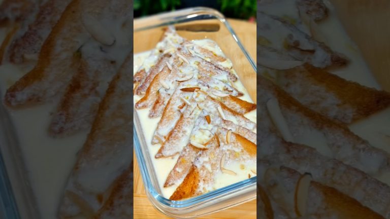 Shahi Tukda Recipe | Milk Powder Sweetest | Easy dessert recipes #milkbread #bread #milk #recipe