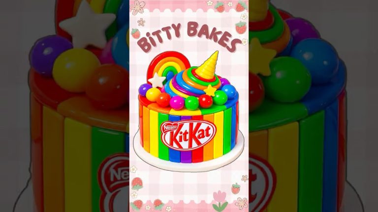 KITKAT Rainbow Ice Cream Cake 🌈 Satisfying Mini Dessert Decorating Tutorials #shorts #minicake
