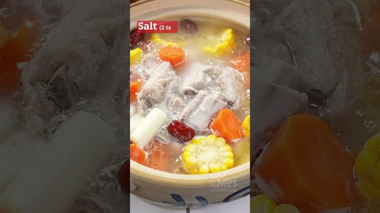 Pork Ribs Soup with Carrot, Yam & Corn #cookingvideo #homecooking #asianfood