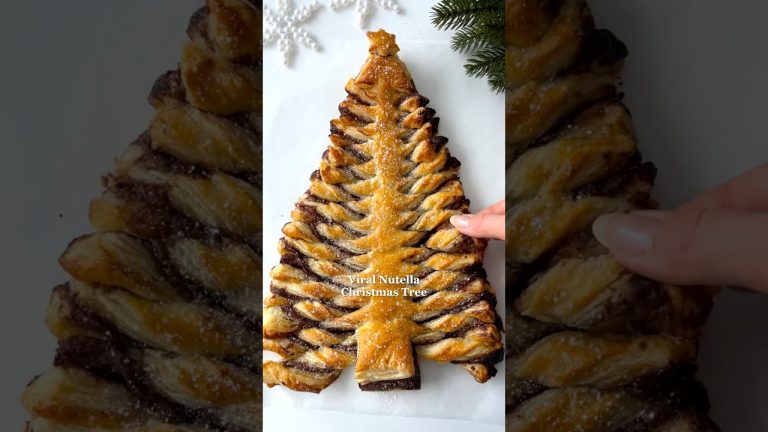 Viral Nutella Christmas Tree🎄😍 #easydessert #easyrecipes #christmasrecipe