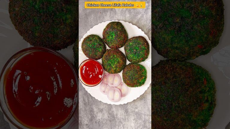 Cheesy Chicken Lifafa Kabab — Melts in Mouth! 🔥🧀😍 #shorts