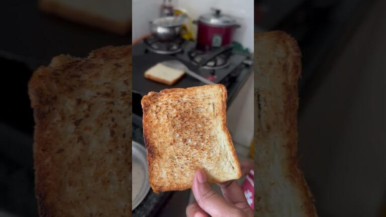 Roasted bread by my little boy