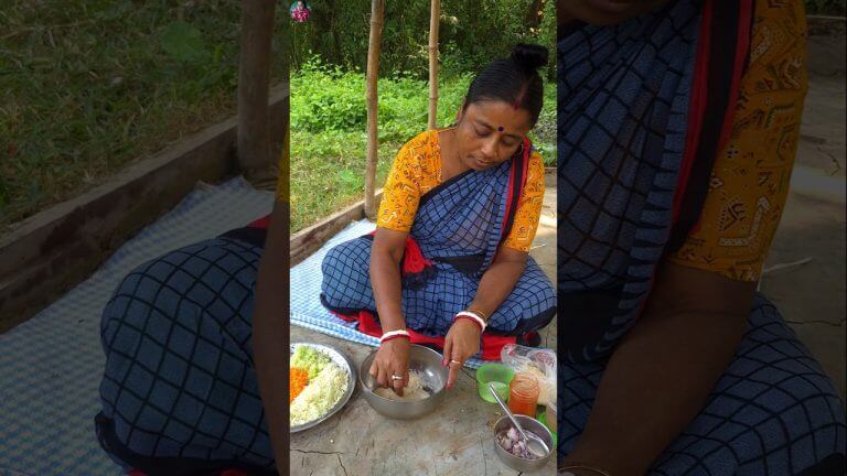 Cabbage cauliflower pakora recipe #shorts #pakora #food #villagefood