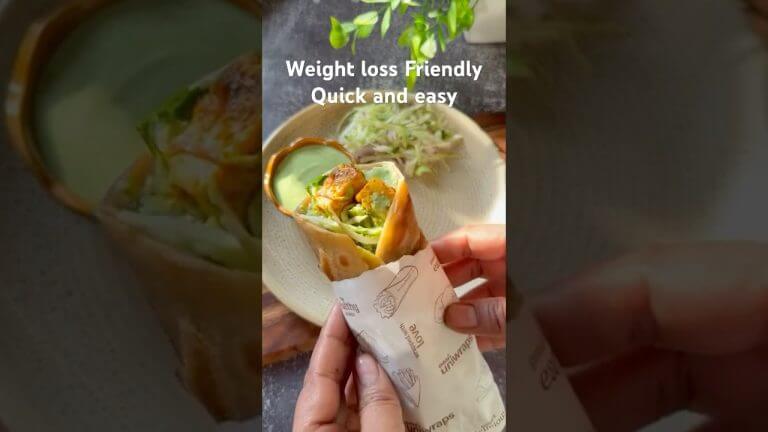 🔥Weight loss recipe  easy and quick  ❣️#rolls #paneerroll #wrap #paneerrecipe #healthymeals