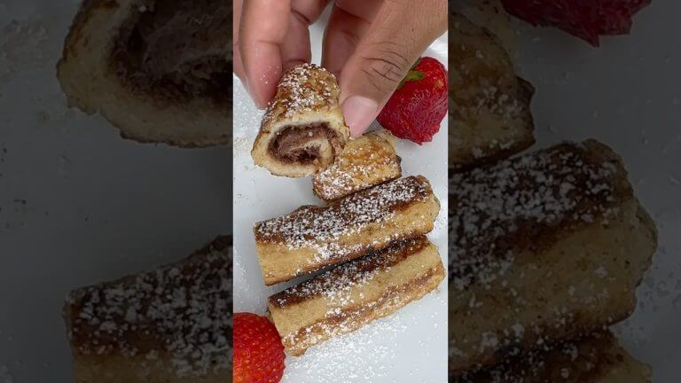 Nutella French Toast roll #recipe #nutella