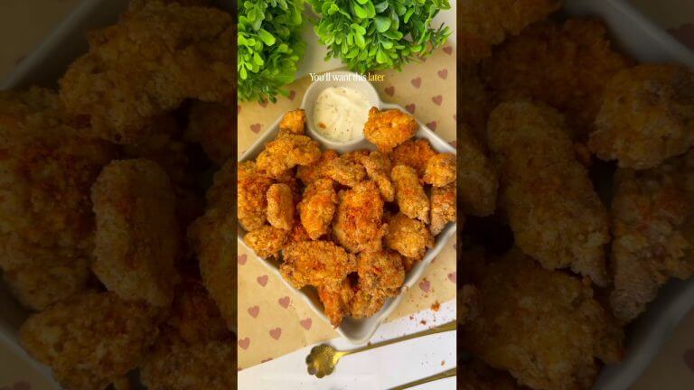 KFC Style Chicken Popcorn in Air fryer | Crispy Peri Peri Chicken Bites | Easy Indian Snack Recipe