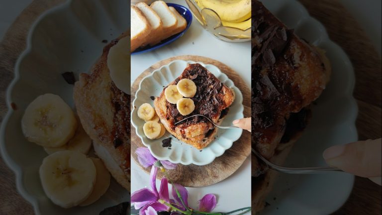 Chocolatey Milk Toast ❤️ #caramel #milktoast #breadrecipes #breakfast