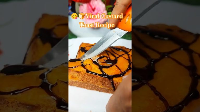 😋🍞Viral Custard Toast Recipe కస్టర్డ్ పౌడర్ తో బ్రెడ్ స్వీట్#vairal #trending #shorts #