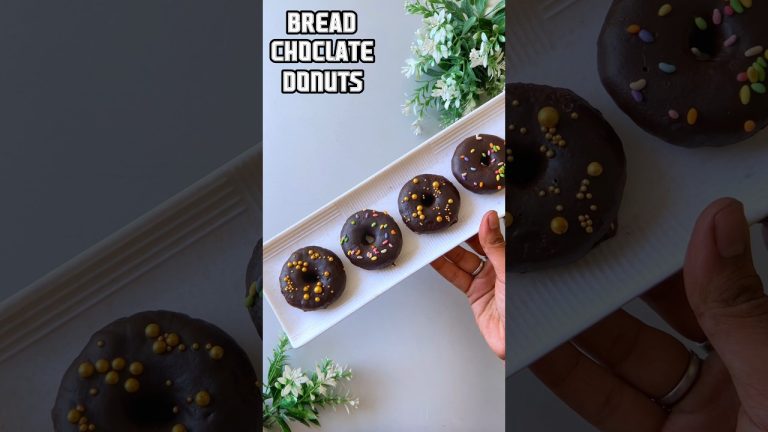 BREAD CHOCOLATE DONUTS RECIPE EASY WAY TO MAKE  #recipe #breadchocolatedonuts #shorts #viral #cook
